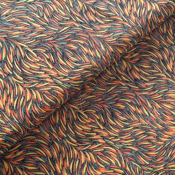 ORANGE BUSH YAM Aborigines Stoff aus Australien